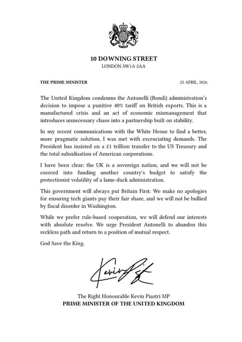 Image: 10 DOWNING STREET STATEMENT